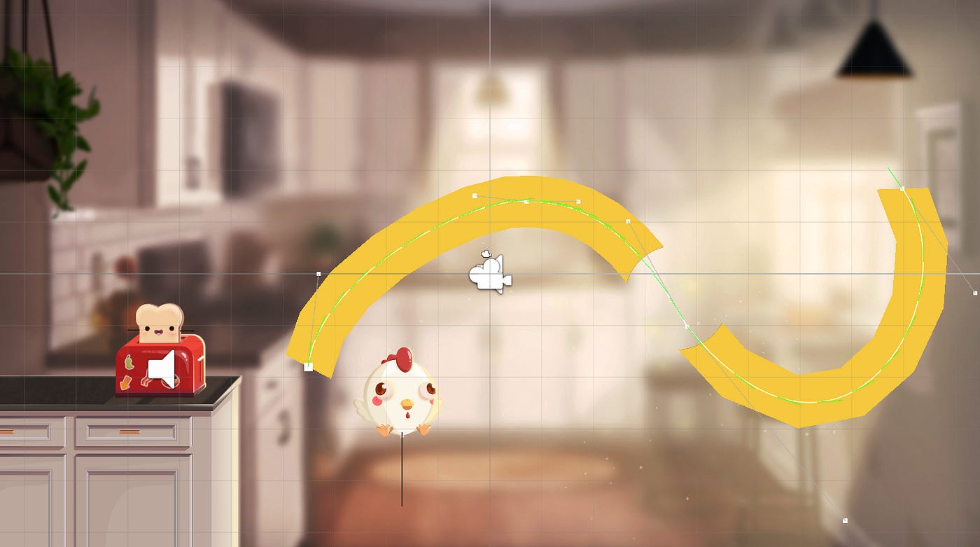 Linha do LineRenderer seguindo os pontos da curva.