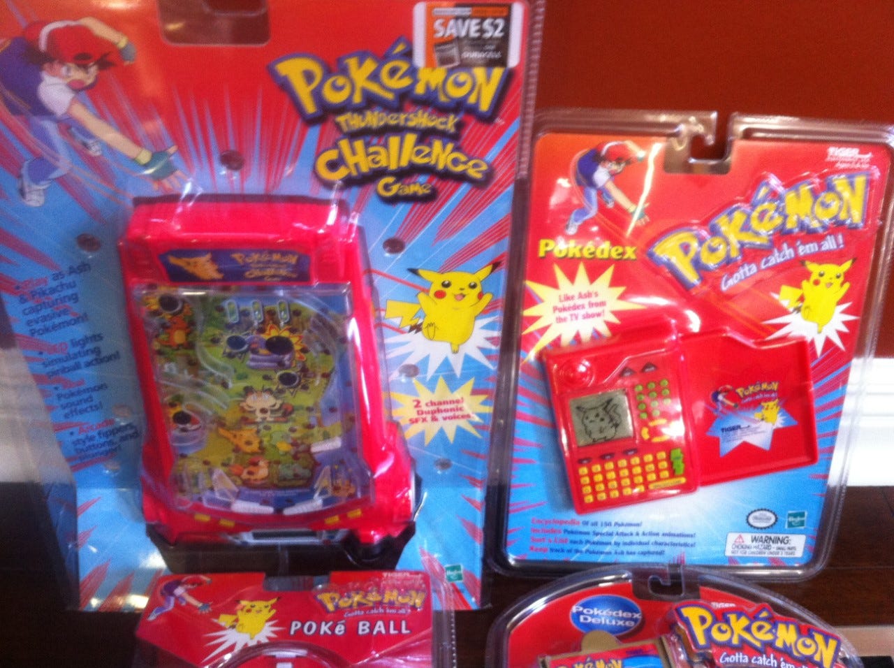 A selection of Pokémon products Chris worked on, which includes the Pokémon Thundershock Challenge Game and the Pokédex. A selection of Pokémon products Chris worked on, which includes the Pokémon Thundershock Challenge Game and the Pokédex.