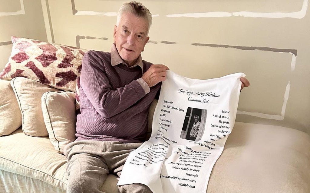 Nicky Haslam's snarky annual tea towel is back | Evening ...