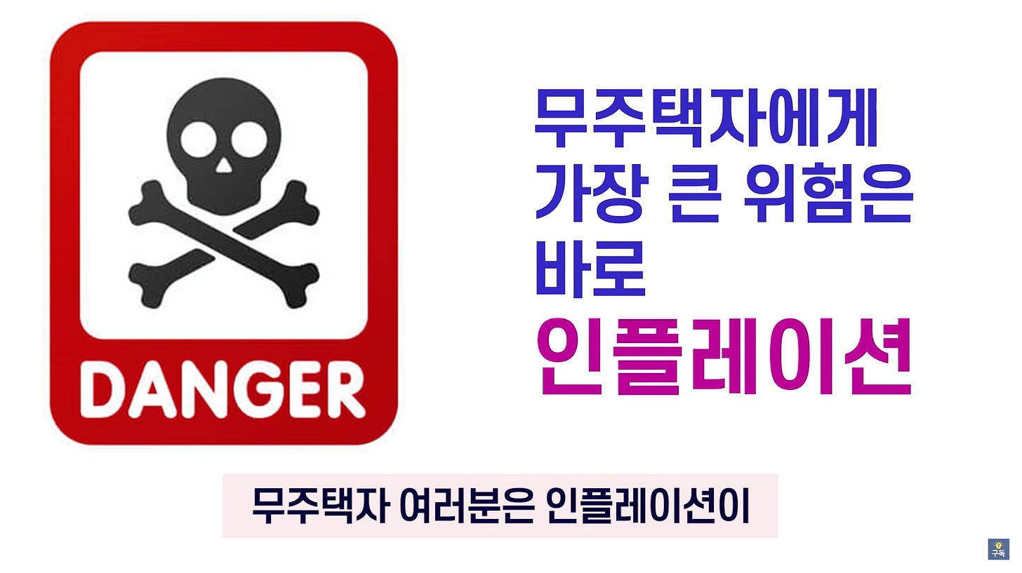 DANGER
무주택자에게
가장 큰 위험은
바로
인플레이션
무주택자 여러분은 인플레이션이 DANGER
무주택자에게
가장 큰 위험은
바로
인플레이션
무주택자 여러분은 인플레이션이