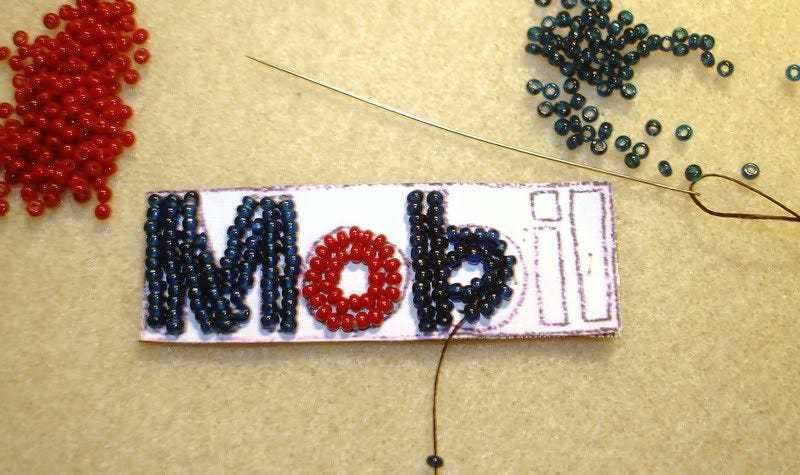 Beaded Boston trolley MBTA Citgo Mobil gas station prices sign T bead embroidery artist pop art petrol Beaded Boston trolley MBTA Citgo Mobil gas station prices sign T bead embroidery artist pop art petrol