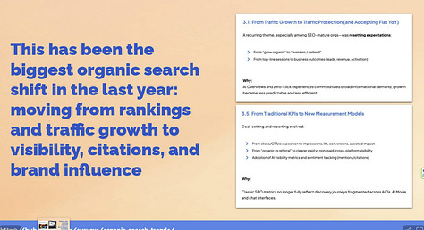 A few screenshots from the excellent slide deck on branding and seo