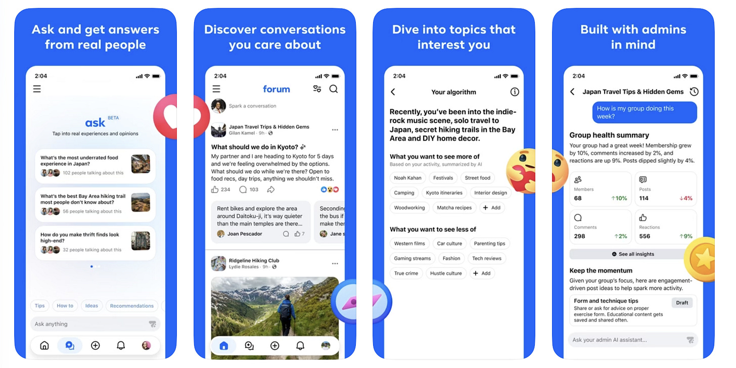 Meta's new app, Forum, is focused on Facebook groups. | The Verge Meta's new app, Forum, is focused on Facebook groups. | The Verge