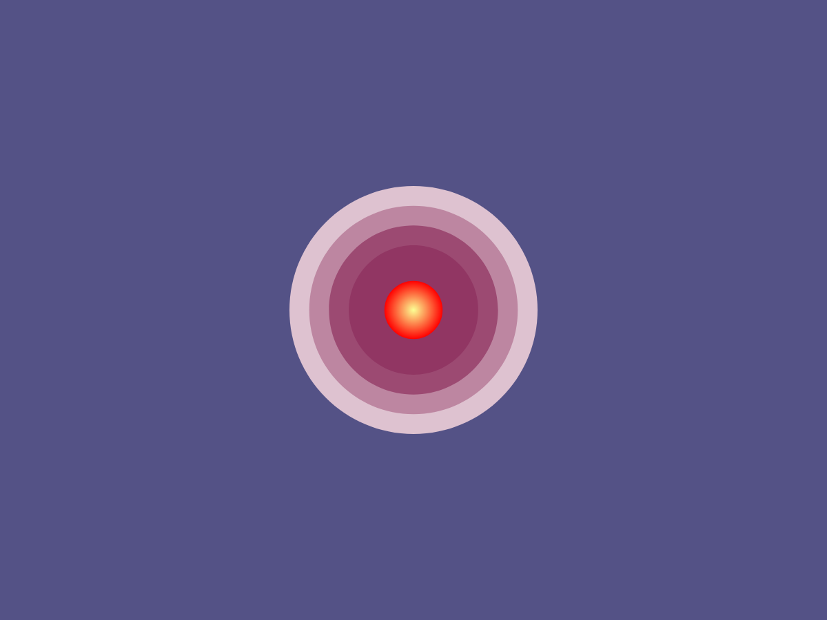 purple background with colourful concentric circles in the middle