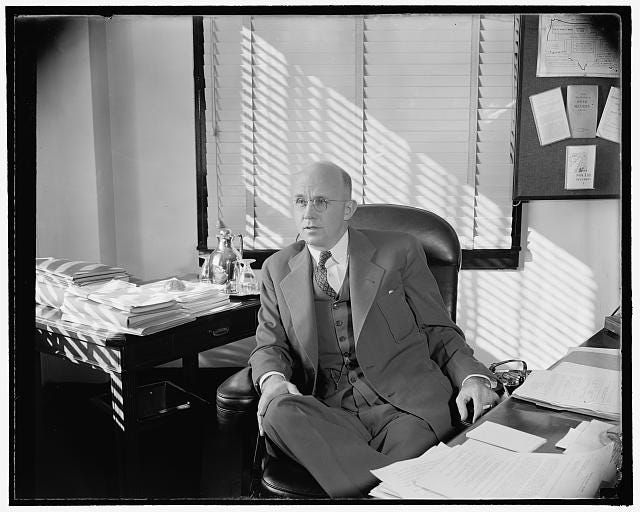 New Executive Director of Social Security Board. Washington, D.C., Nov. 1. Oscar M. Powell, who was recently appointed to succeed Frank Bane as executive director of the Social Security Board, pictured at his desk today. He is a native of Louisiana but has lived in San Antonio, Texas, for the last 20 years. He has been on the Texas Board of Social Security for two years, 10/1/38 New Executive Director of Social Security Board. Washington, D.C., Nov. 1. Oscar M. Powell, who was recently appointed to succeed Frank Bane as executive director of the Social Security Board, pictured at his desk today. He is a native of Louisiana but has lived in San Antonio, Texas, for the last 20 years. He has been on the Texas Board of Social Security for two years, 10/1/38