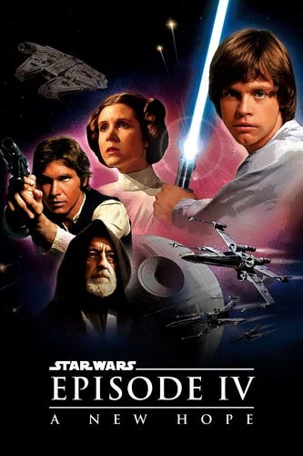 1977 Star Wars Episode IV A New Hope Movie Poster 11X17 Darth Vader Luke 🍿 - Picture 1 of 3