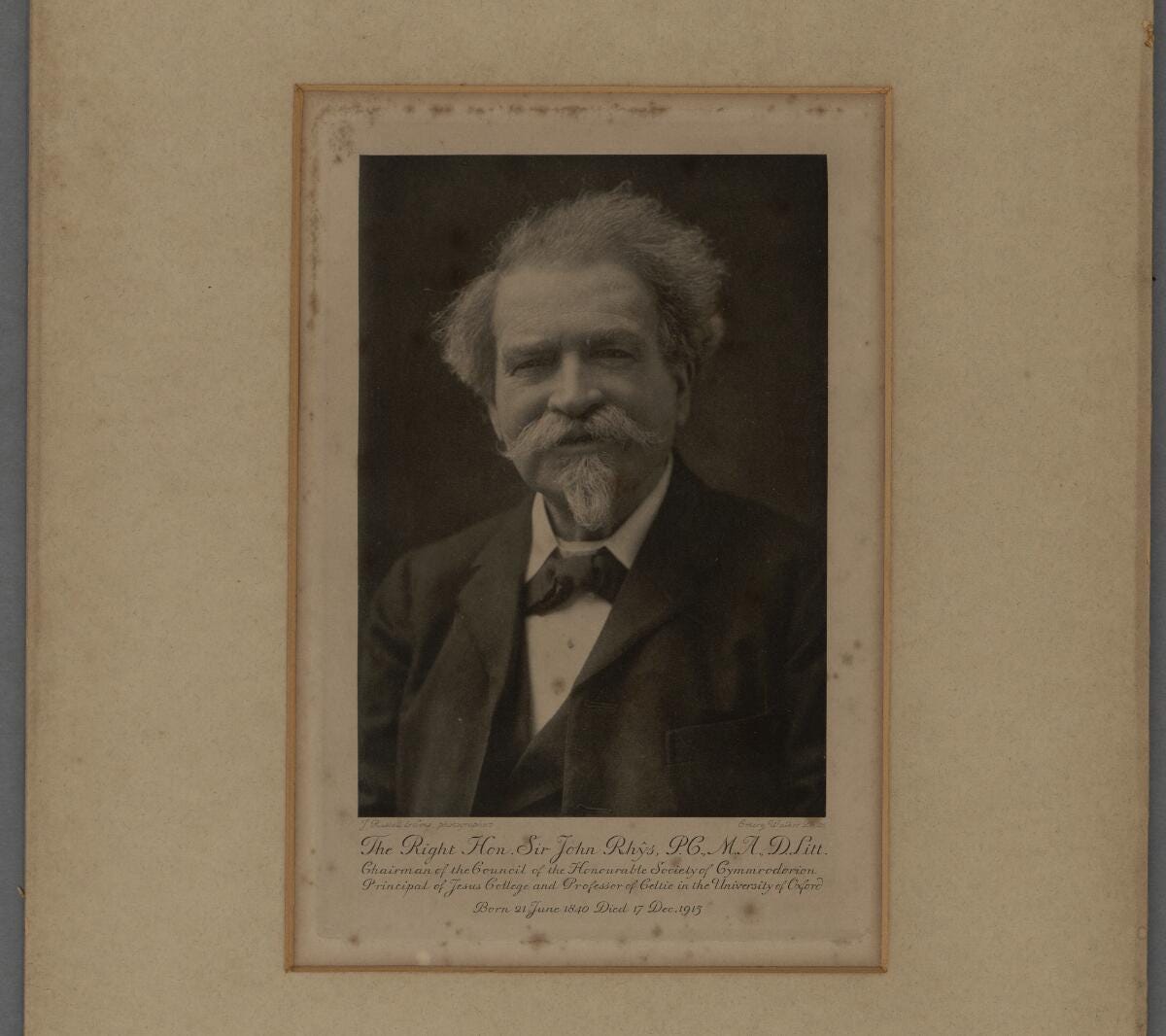 A photo of the Right Hon. Sir John Rhŷs. A photo of the Right Hon. Sir John Rhŷs.
