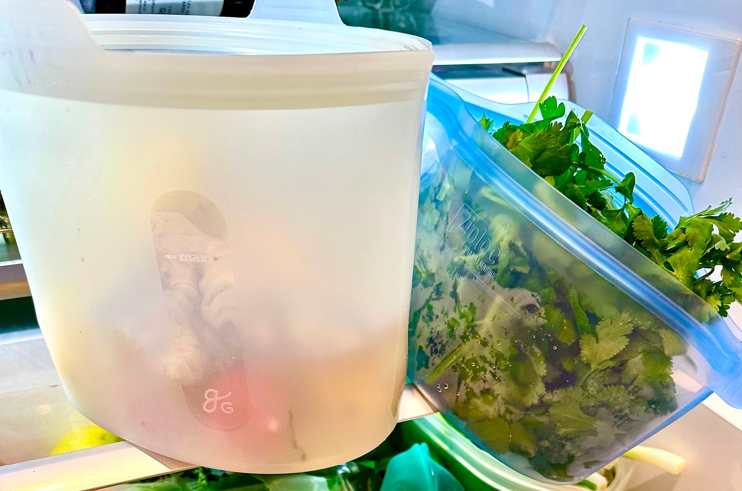 Silicone reusable food storage bags will help organize your fresh produce and reduce food chemical contact from store packaging Silicone reusable food storage bags will help organize your fresh produce and reduce food chemical contact from store packaging