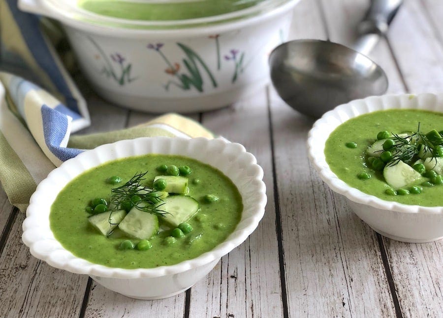 cold Green Pea and cucumber soup