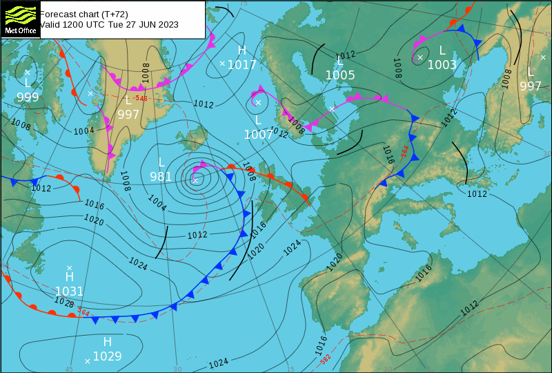 Surface pressure - Forecast chart