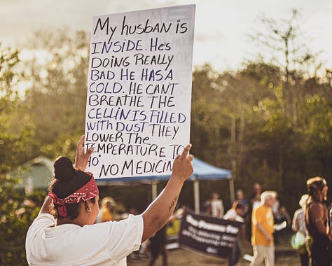 Betty Osceola and others gather to protest "Alligator Alcatraz".