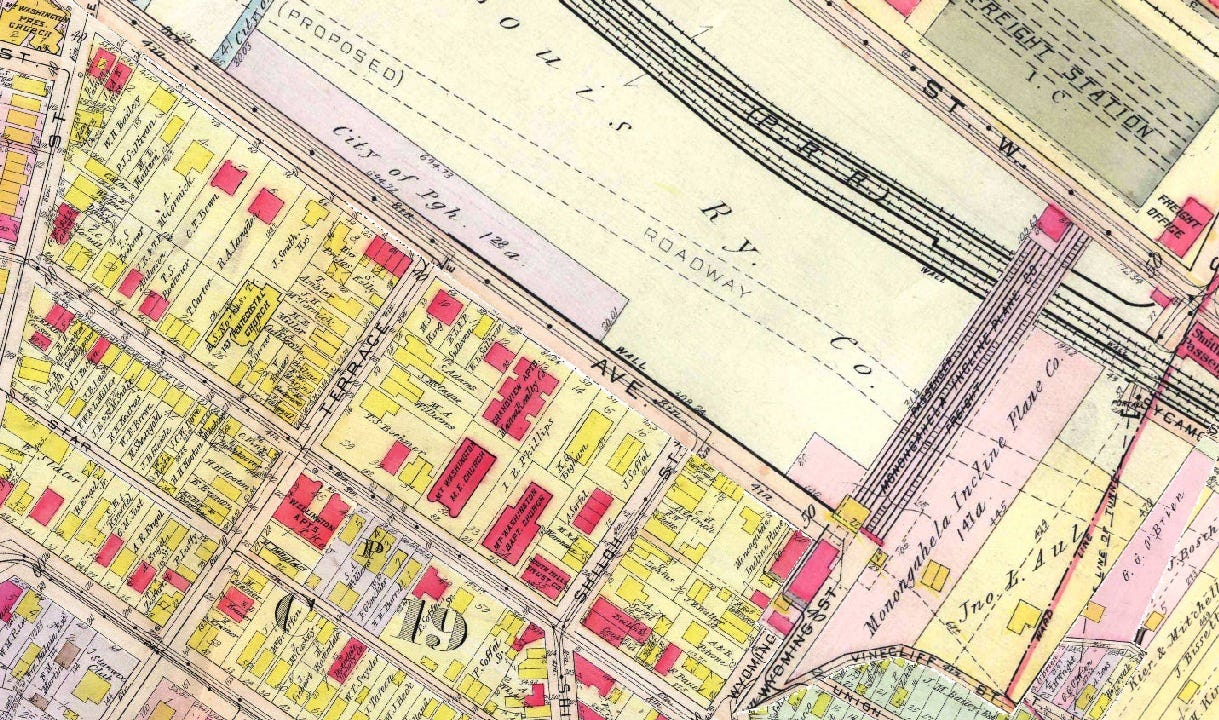 1923 street map of the area where Shiloh Park is today.