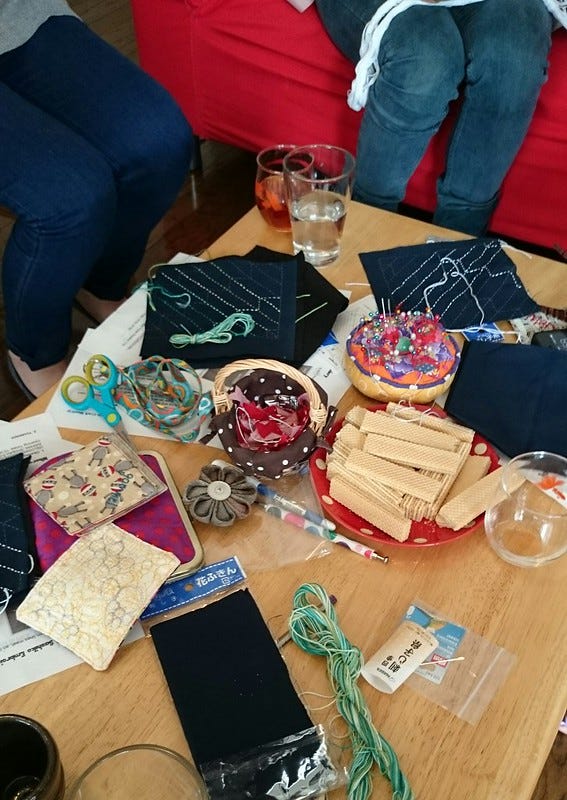 first sashiko workshop first sashiko workshop