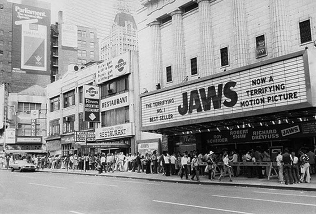 Jaws Movie Marquee. | Jaws movie, Spielberg, Movie theater