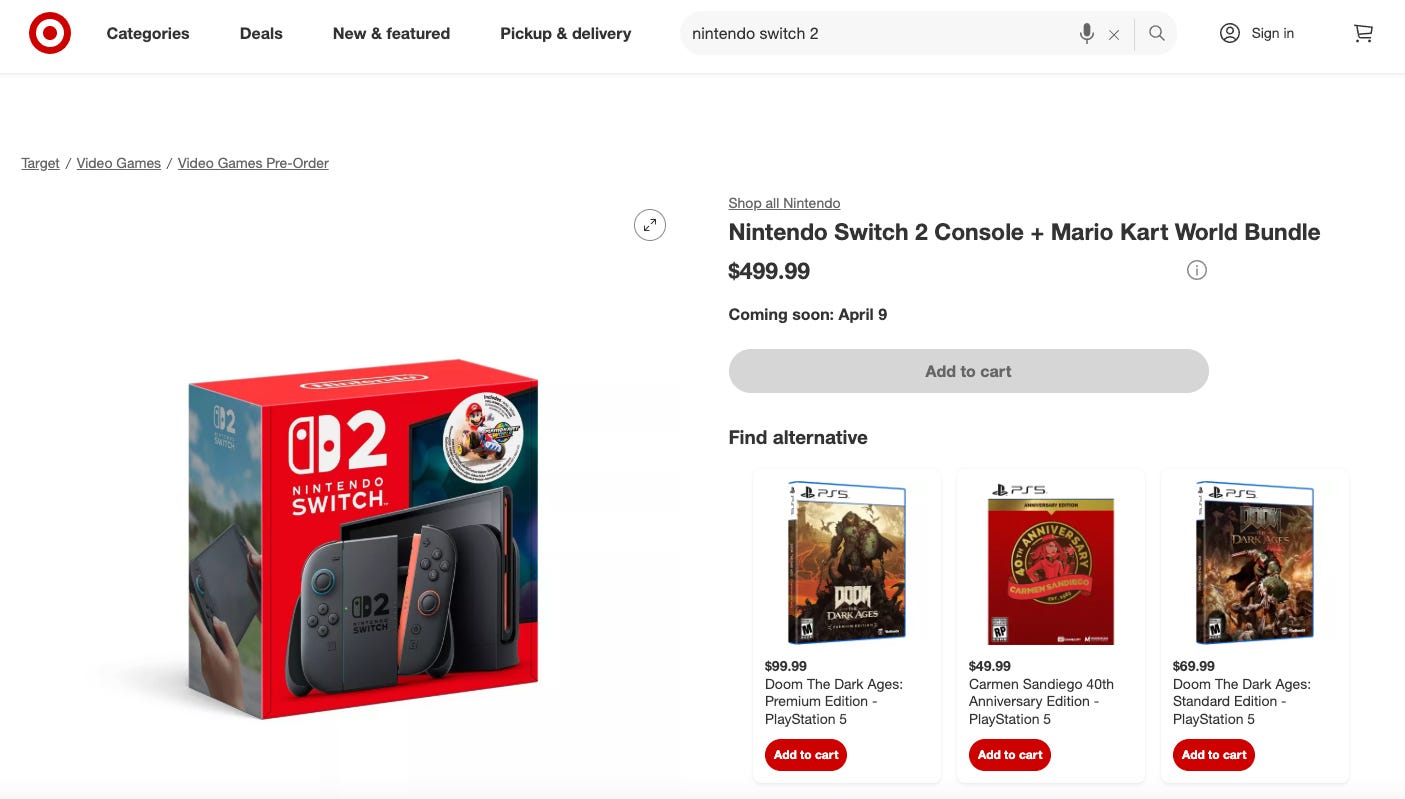 Nintendo Switch 2 at Target Nintendo Switch 2 at Target