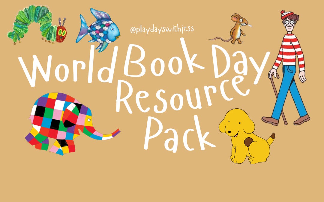 World Book Day Resource Pack! - Play Days With Jess