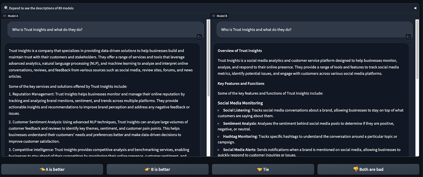 Chatbot Arena example