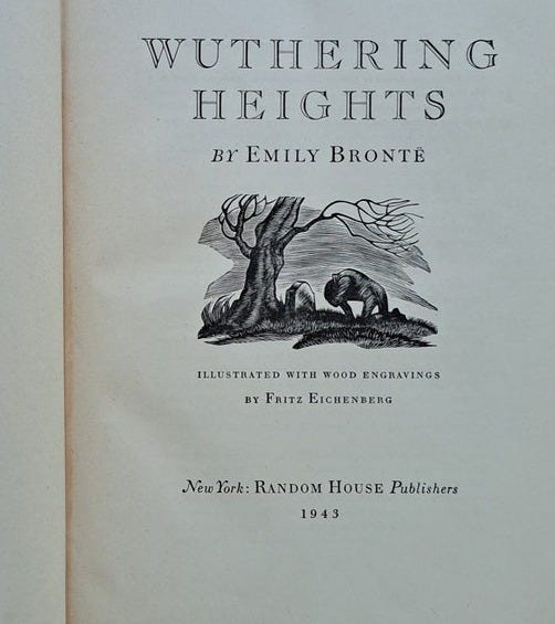 Wuthering Heights by Emily Brontë/illustrations by Fritz Eichenberg/1943 HC  213 Pp - Etsy