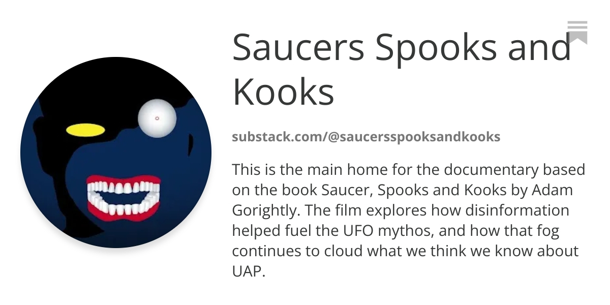 Saucers Spooks and Kooks | Substack