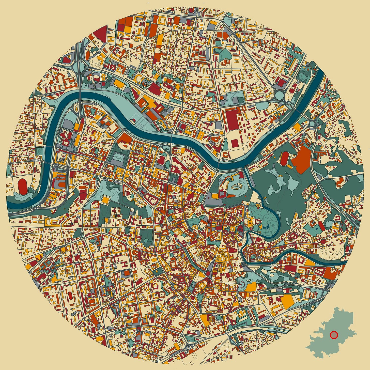 May be an image of map