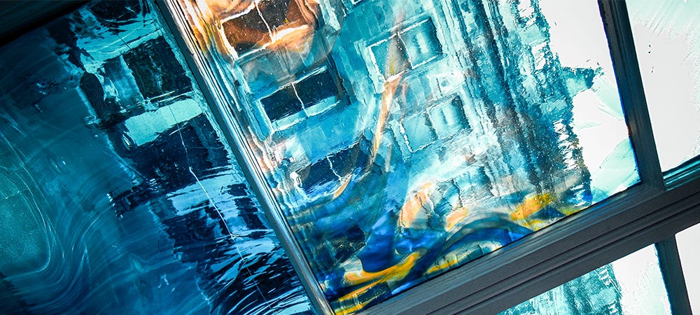 Looking through the window of the Gallery of Modern Art in Glasgow