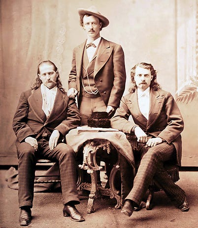 Wild Bill Hickok, Texas Jack Omohundro, Buffalo Bill Cody. 1873.