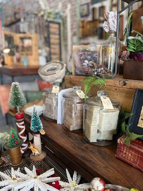 Interior photos of the Inspired Bliss shop.