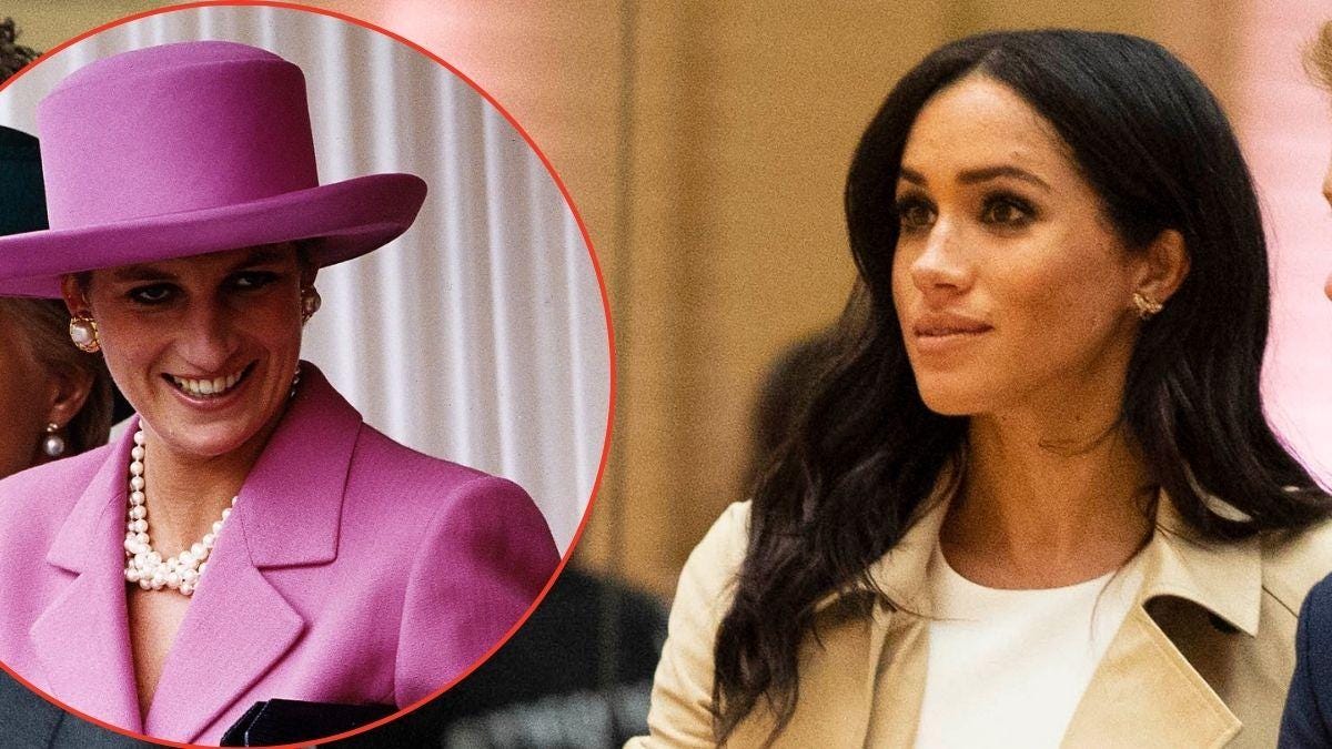 Split photo of Meghan Markle and Princess Diana Split photo of Meghan Markle and Princess Diana