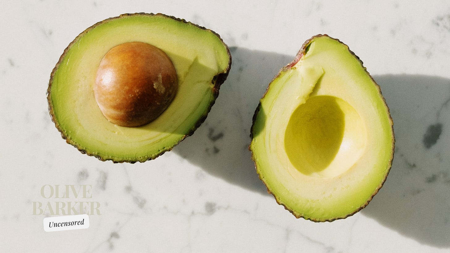 Avocado cut in half