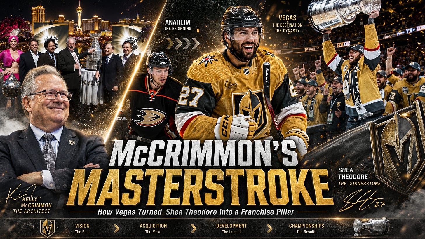 McCrimmon’s Masterstroke: Vegas saw Shea Theodore’s value before others did, turning him into a Golden Knights pillar. McCrimmon’s Masterstroke: Vegas saw Shea Theodore’s value before others did, turning him into a Golden Knights pillar.