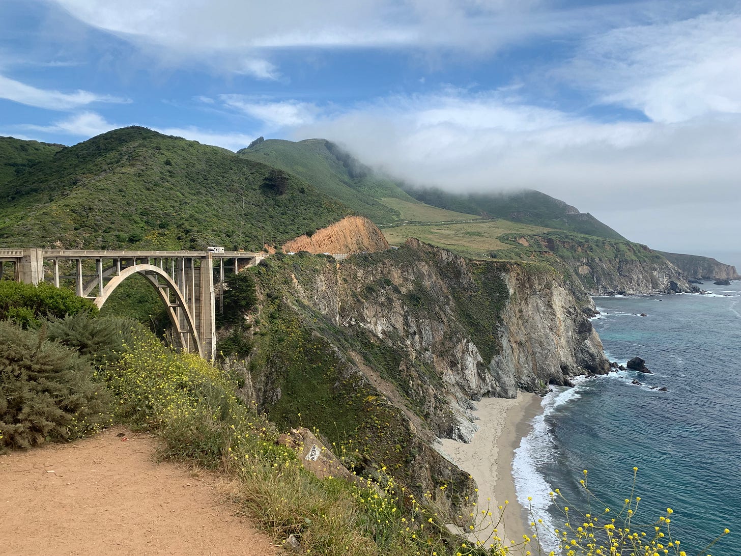 The Big Sur coastline along California Highway 1