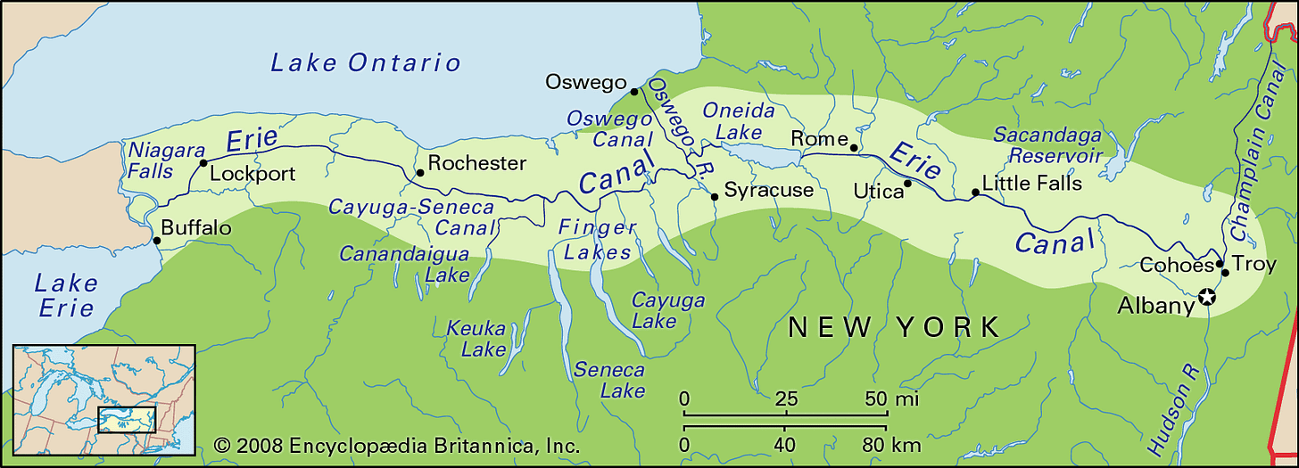 Erie Canal | Definition, Map, Location, Construction, History, Facts,  Importance, & Length | Britannica