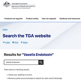 Vaxelis Endotoxin content a Dark TGA Secret