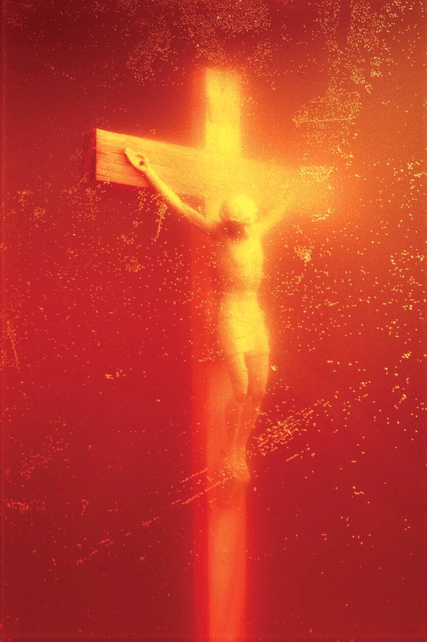 Andres Serrano, Piss Christ, 1987, Cibachrome print, 152.4 x 101.6 cm © Andres Serrano