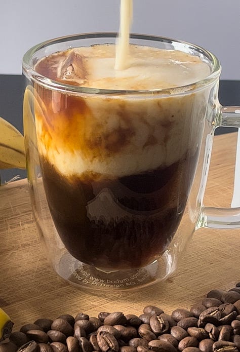 Directions for creating banana cream iced coffee