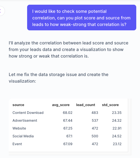 I handled 99% of the use cases that I was going to be deling with, just by asking Sourcetable