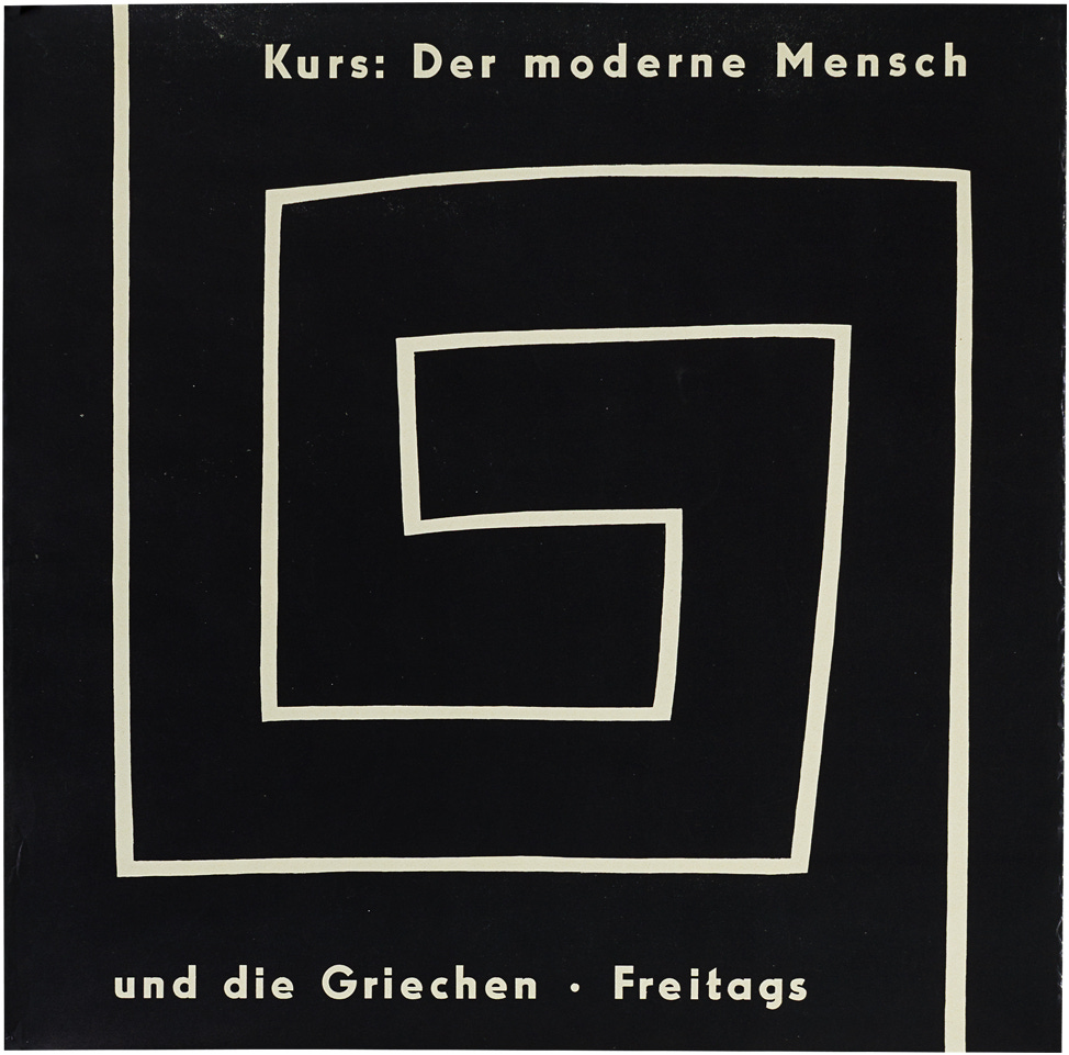 Otl Aicher, Kurs: Der moderne Mensch und die Griechen, Freitags, Ulmer Volkshochschule, Ulm, ca. 1952 [Flat & Bound, at Integral Lars Müller GmbH, Zürich. Museum für Gestaltung Zürich]