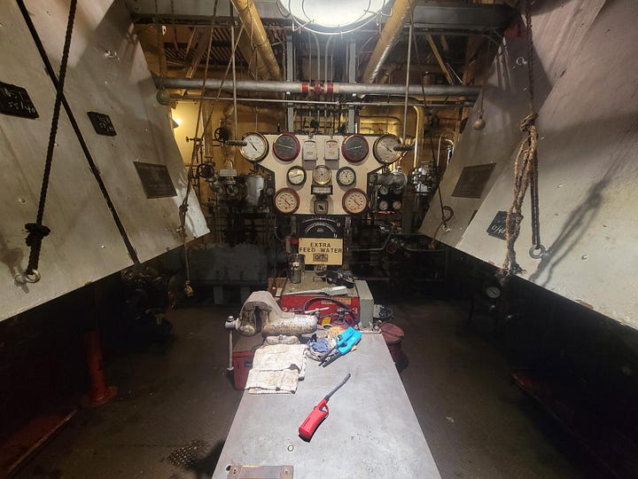 The boilers and steam pipes