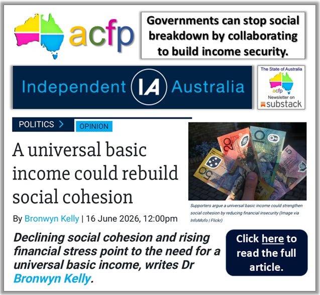 Governments can stop social breakdown by collaborating to build income security.