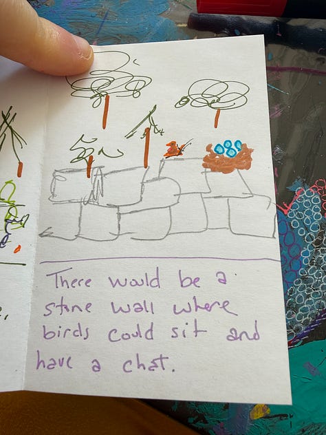 a tiny book about a tiny house in the woods and a picture of my tea