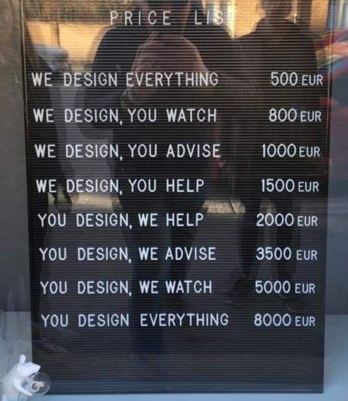 There is a graphic designer joke going around that lists the ...