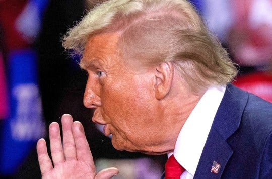 Republican presidential nominee and former US President Donald Trump ...