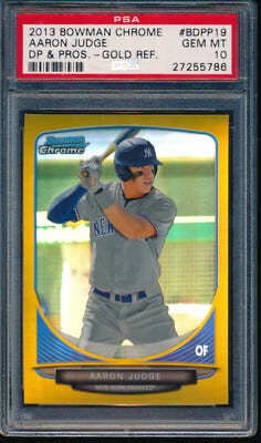 PSA 10 AARON JUDGE 2013 Bowman Chrome Draft GOLD REFRACTOR/50 Rookie RC GEM  MINT | eBay