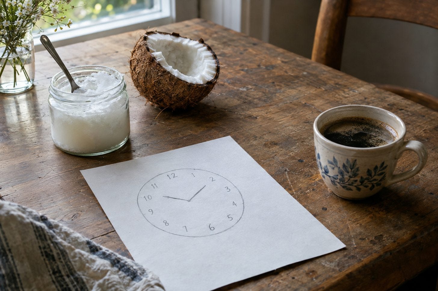 In 2008, a clock drawing became one of the most famous before-and-afters in the coconut story.