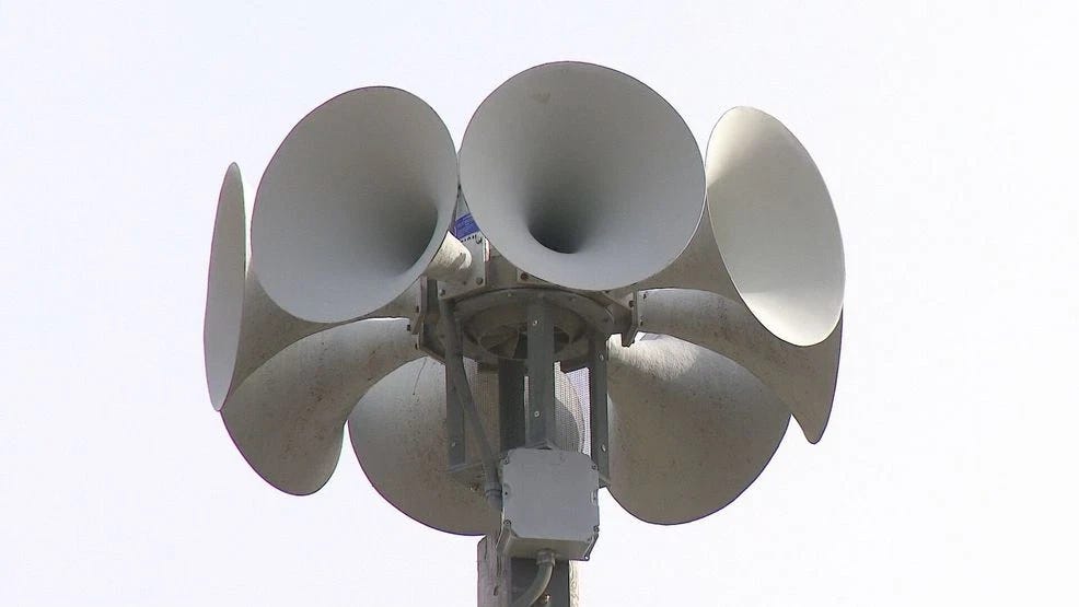 An imminent threat warning? Cold War-era siren for 'air raid' erroneously  activates