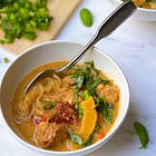 Thai Peanut Noodle & Meatball Soup