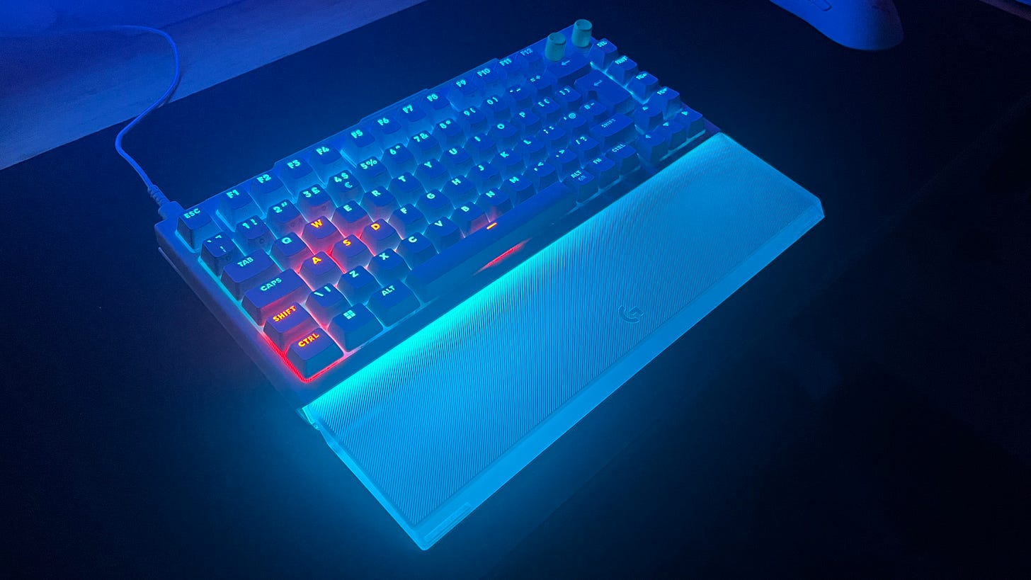 Logitech G G512 X RGB lighting at night