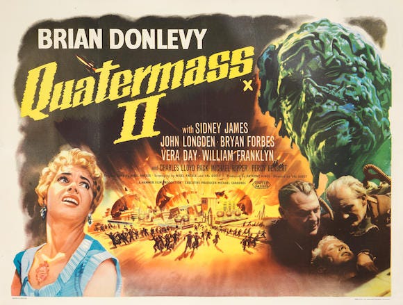 Bonhams : Quatermass II, Hammer Films / United Artists, 1957, Bonhams : Quatermass II, Hammer Films / United Artists, 1957,