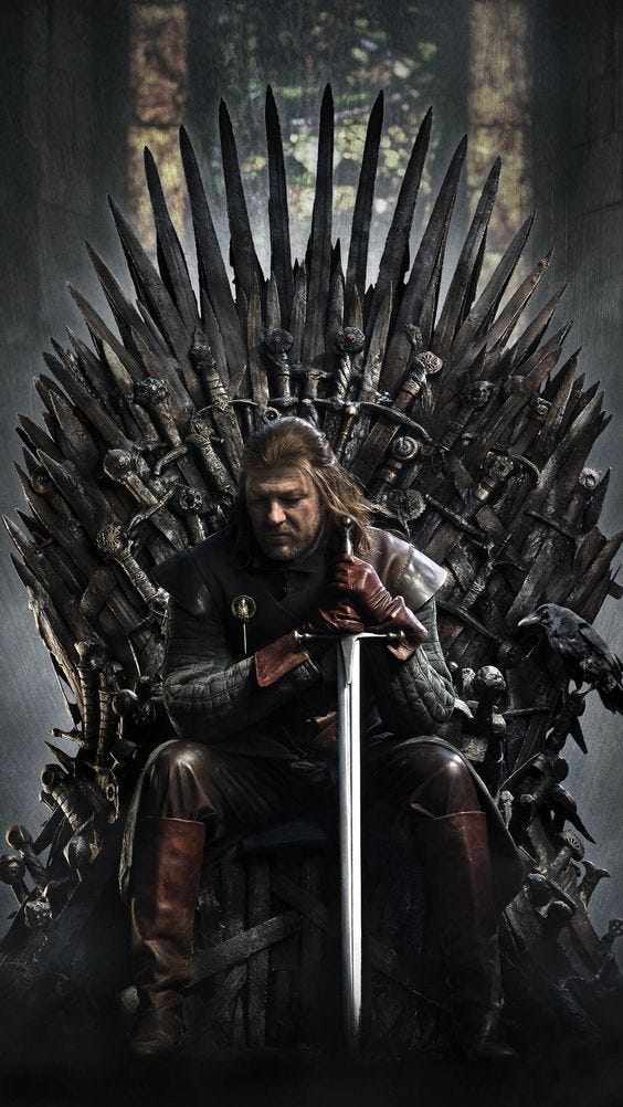 Image result for white walker on Iron Throne | Ned stark, Game of thrones  poster, Game