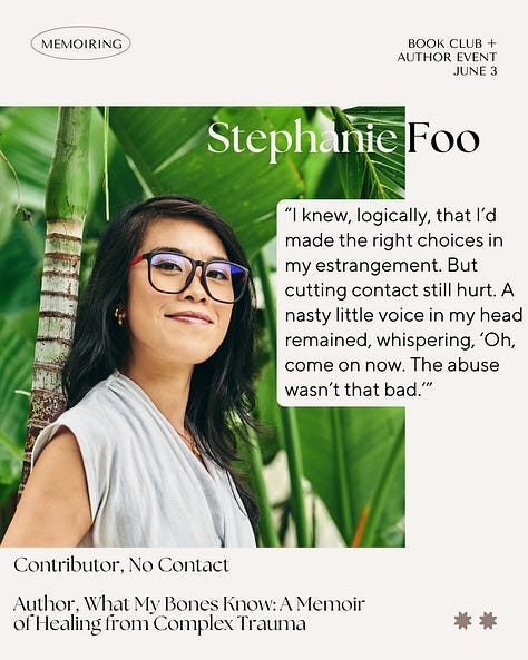 Memoiring guest authors on estrangement: Jenny Bartoy, Stephanie Foo, Emi Nietfeld